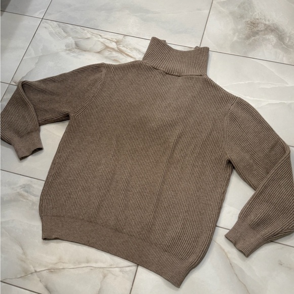 Zara Massimo Dutti Mock Neck Knit Soft Textured Lightweight Pullover Zip Sweater - Picture 9 of 12